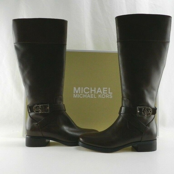 Michael Kors Brown low heel knee high leather Boots size 5.5 - Picture 1 of 5